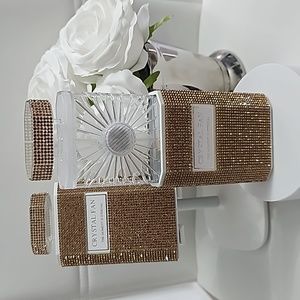 Bling Fan - Handheld Rhinestone fan comes with Usb charger.